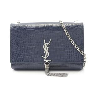 Saint Laurent Paris Kate Monogram Shoulder Bag Leather Blue